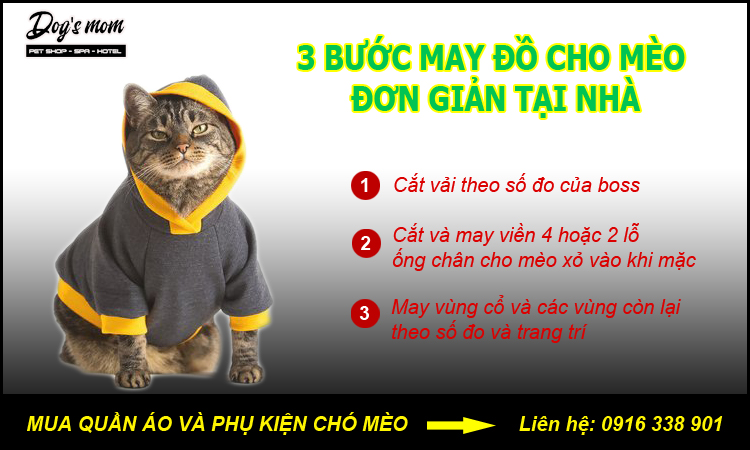 Cách may quần áo cho chó mèo đơn giản và dễ làm
