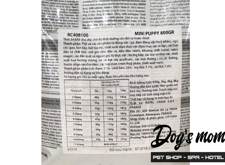 Thức ăn Royal Canin Mini Puppy 800g