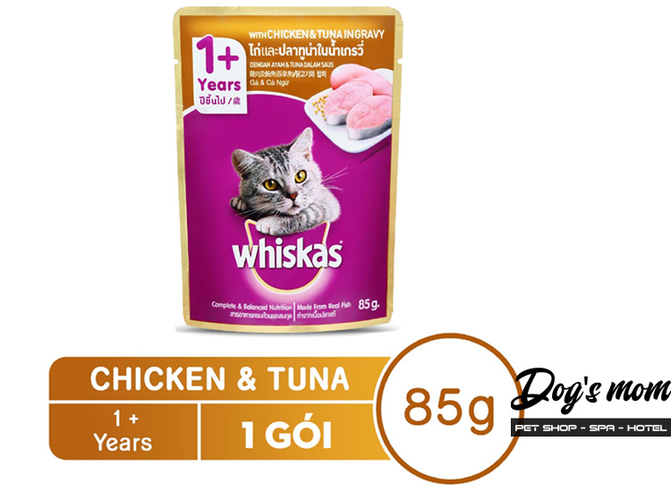 Pate gói Whiskas vị Gà và Cá Ngừ