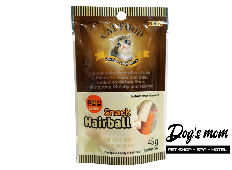 Bow Wow Combo Hairball vị Cá Ngừ & Cá Hồi 45g