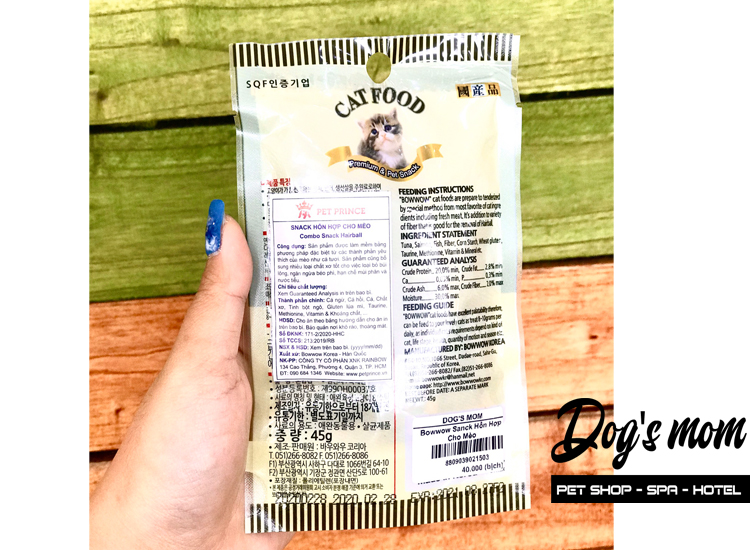 Bow Wow Combo Hairball vị Cá Ngừ & Cá Hồi 45g