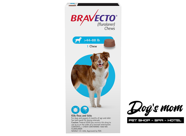 Viên nhai Bravecto 20-40kg trị Viêm da, Ve rận , Demodex