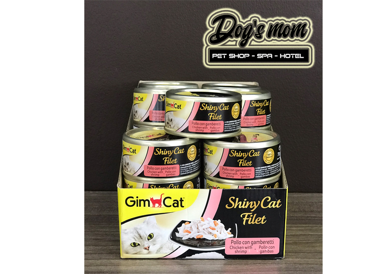 Pate Gimcat Shiny Cat Filet 70g - Gà và Tôm