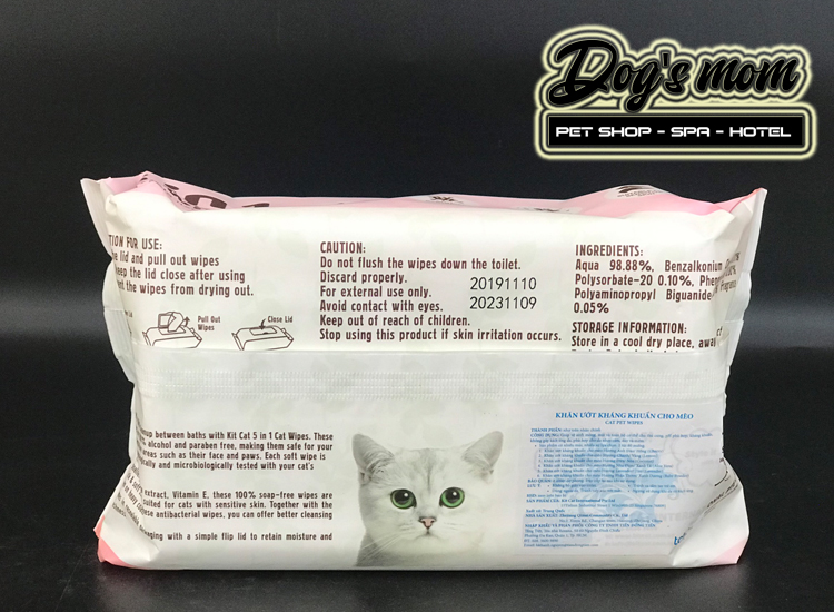 Khăn Giấy Ướt Kháng Khuẩn KitCat 5in1 Cat Wipes - Hương Hoa Oải Hương