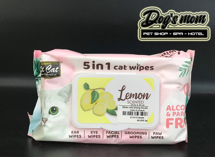 Khăn Giấy Ướt Kháng Khuẩn KitCat 5in1 Cat Wipes - Hương Chanh