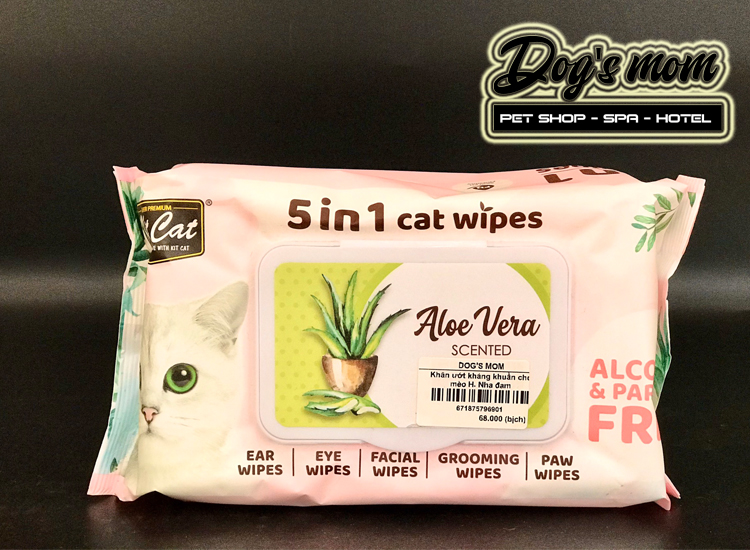 Khăn Giấy Ướt Kháng Khuẩn KitCat 5in1 Cat Wipes - Hương Nha Đam