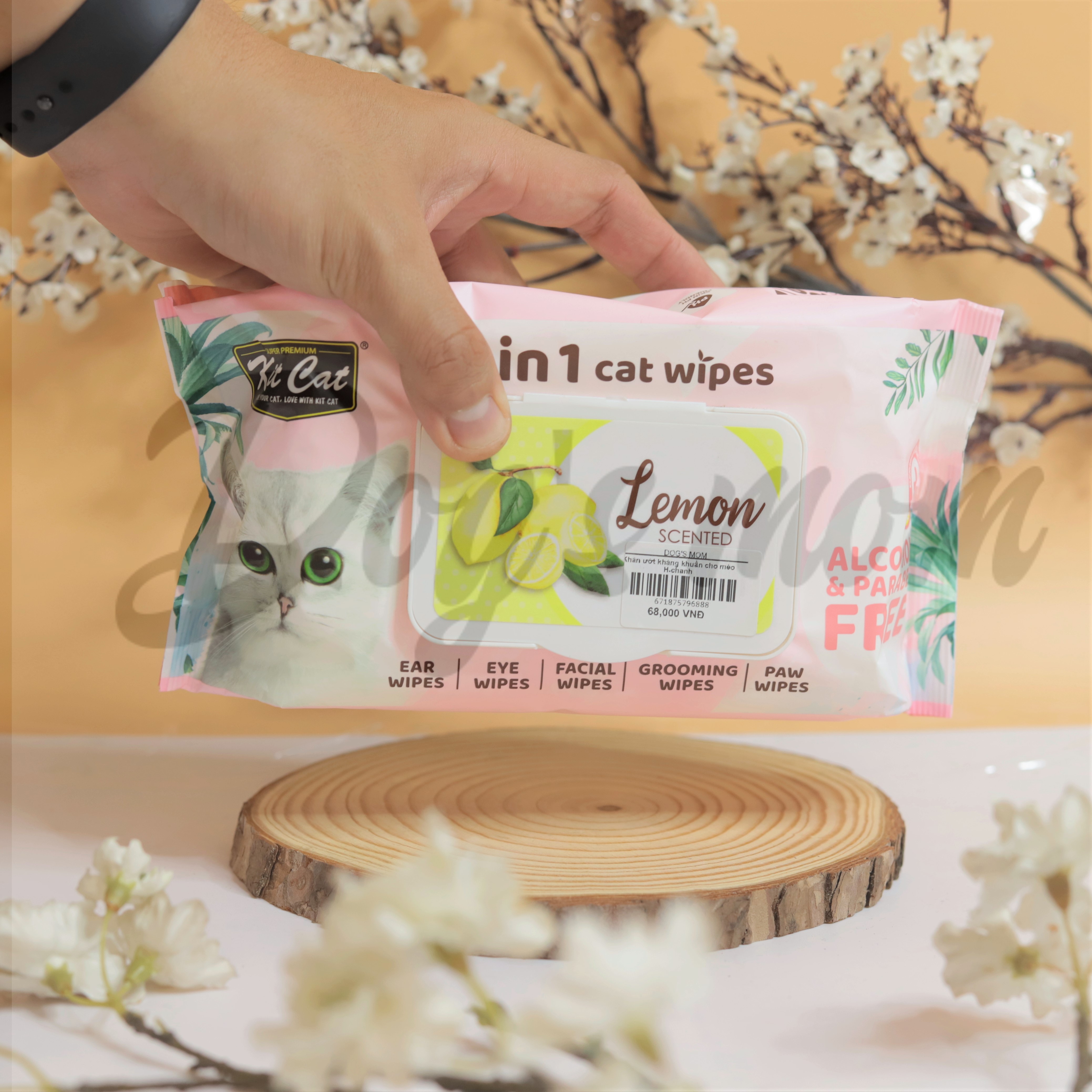 Khăn Giấy Ướt Kháng Khuẩn KitCat 5in1 Cat Wipes - Hương Chanh