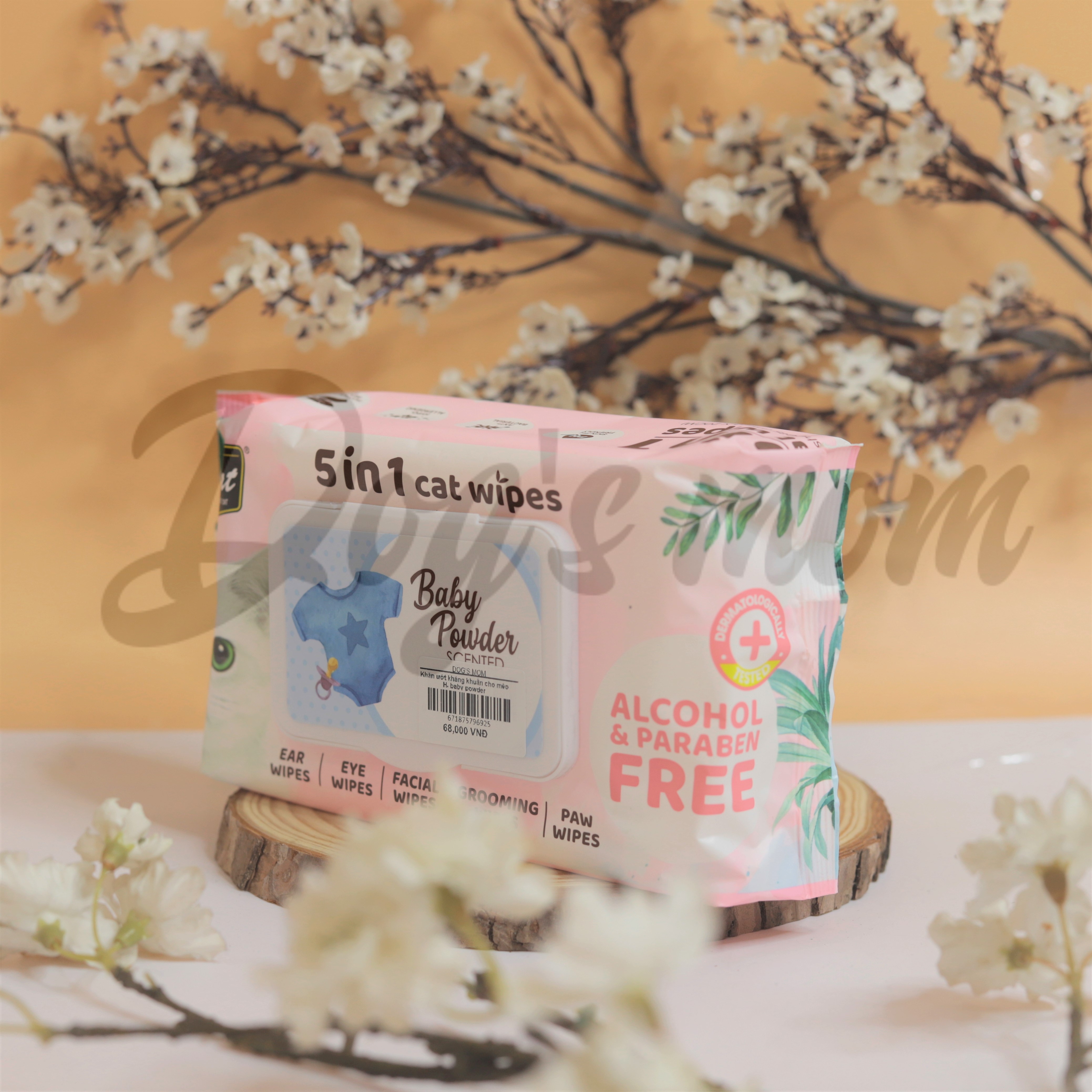 Khăn Giấy Ướt Kháng Khuẩn KitCat 5in1 Cat Wipes - Hương Phấn Baby